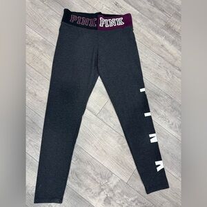 Victoria's Secret Charcoal Leggings with White Accents